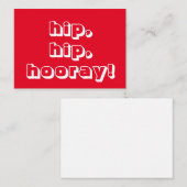 hanche, hanche, hourra ! Félicitations, carte blan (Devant / Derrière)