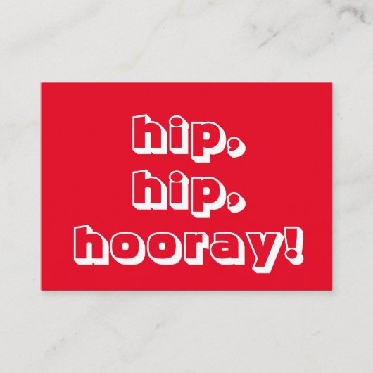 hanche, hanche, hourra ! Félicitations, carte blan (Devant)