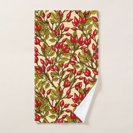 hanches roses, rouge, vert, jaune (Serviette à main)