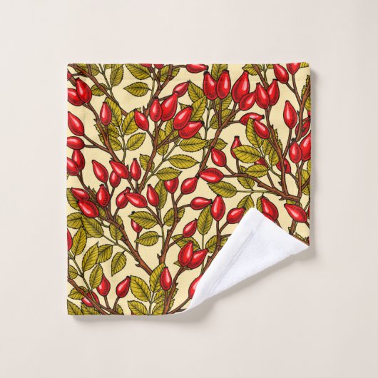 hanches roses, rouge, vert, jaune (Gant de toilette)