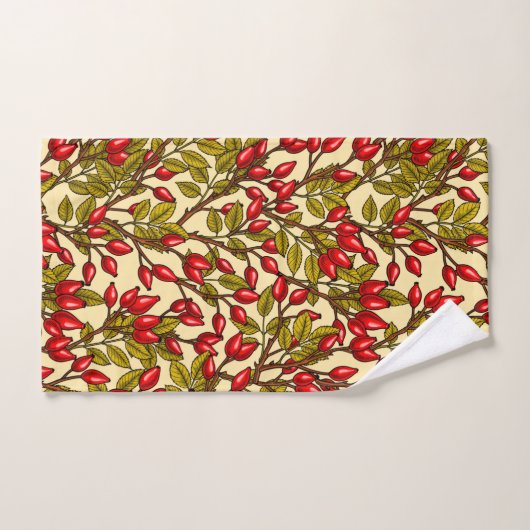 hanches roses, rouge, vert, jaune (Serviette à main)