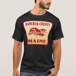 HanCounty Maine Retro Badge Tan T-shirt