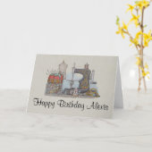 Hand Aangedreven Naaimachine Kaart (Gele Bloem)