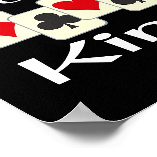 Hand and and Foot King Kaart Game Champion Poster (Hoek)