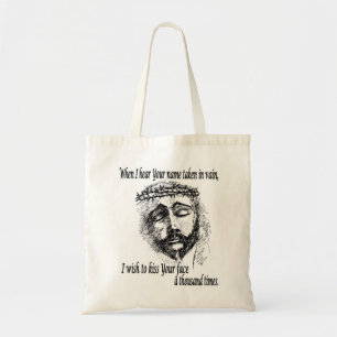 Hand Bag met hoofd Christus Logo Tote Bag