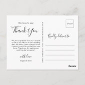 Hand beletterd script foto bruiloft dank u briefkaart (Achterkant)