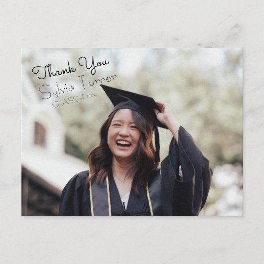 Hand belettering Afstuderen dank u Briefkaart (Voorkant)