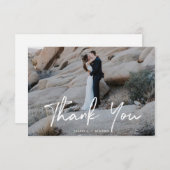 Hand belettering bruiloft dank u kaart (Voorkant / Achterkant)