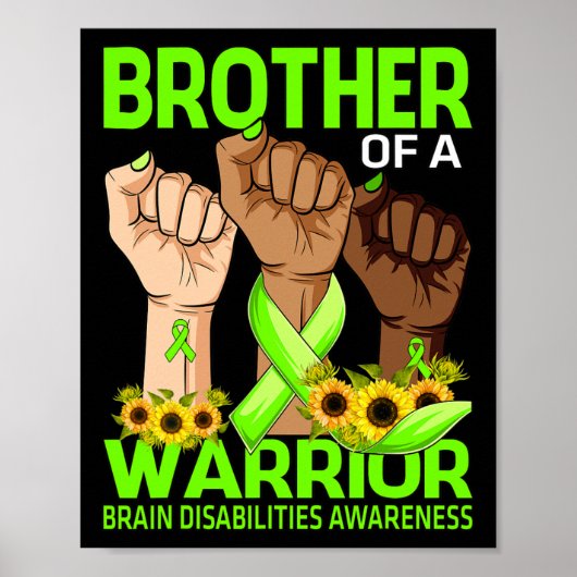 Hand broer van een krijger brein handicap bewust poster (Voorkant)