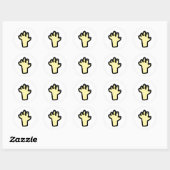 hand cartoon ronde sticker (Vel)