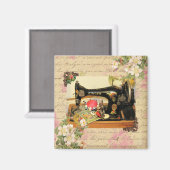 Hand Crank Naaimachine & Noties Magneet (Voorkant / Achterkant)