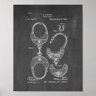 Hand-cuff-octrooi - Chalkboard Poster