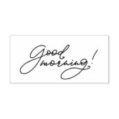 Hand die goedemorgen schrijft 	rubberstempel (Afrduk)