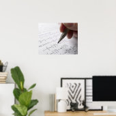 Hand die wiskunde huiswerk doet poster (Thuiskantoor)