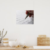 Hand die wiskunde huiswerk doet poster (Keuken)
