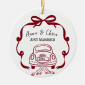 Hand Doodle First Christmas Married Keramisch Ornament (Voorkant)