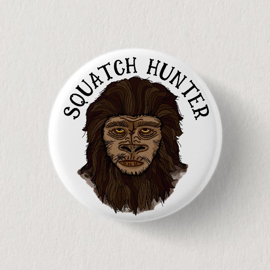 Hand draw Bigfoot Sasquatch Swamp Apple Hunter Ronde Button 3,2 Cm (Voorkant)
