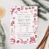 Hand Draw Doodle letter voor Santa, Santa Kaart