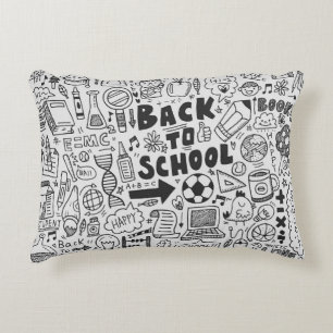 hand draw doodle school element accent kussen