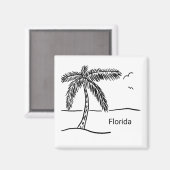 Hand draw Florida strand magnet Magneet (Voorkant / Achterkant)