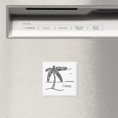 Hand draw Florida strand magnet Magneet (Insitu (Vaatwasser))