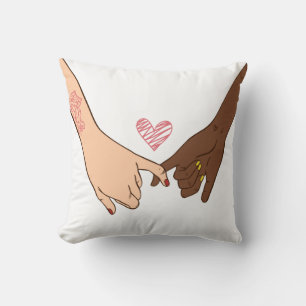 Hand draw pinky zweer belofte concept kussen