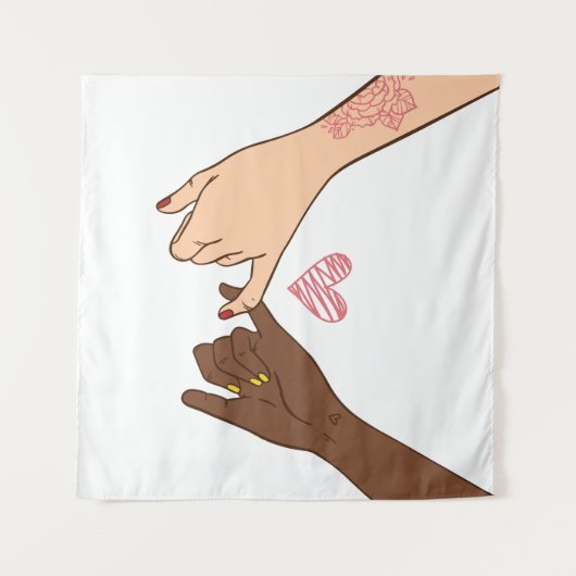 Hand draw pinky zweer belofte concept wandkleed (Voorkant (horizontaal))