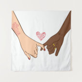 Hand draw pinky zweer belofte concept wandkleed (Voorkant)