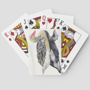 Hand Draw Waterverf Bird, Duck Speelkaarten