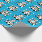 Hand draw Whimsical Snowman Kerstmis Cadeaupapier (Hoek)