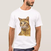 Hand drawing funny red tabby cat t-shirt (Voorkant)