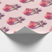 Hand drawing pink Unicorn Cadeaupapier (Hoek)