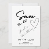 Hand Drawing  Wedding Photo Save The Date (Voorkant)