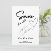 Hand Drawing  Wedding Photo Save The Date (Staand voorkant)