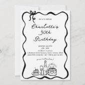 Hand Drawn 30th Birthday Invitation (Devant)