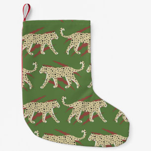 Hand Drawn Abstract Leopard Cheetah met Animal Sk Kleine Kerstsok