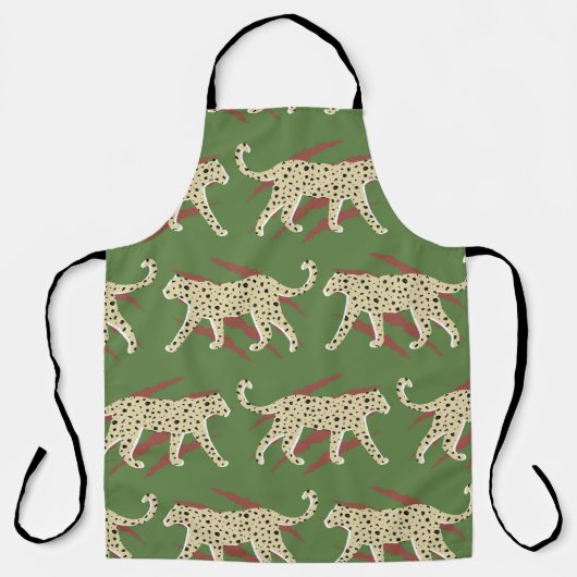 Hand Drawn Abstract Leopard Cheetah met Animal Sk Schort (Voorkant)