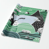 Hand drawn abstract scandinavian graphic illustrat cadeaupapier (Uitgerold)