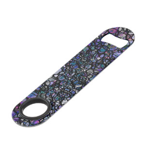 Hand-Drawn Abstracte Cirkels, Blauw, Zwarte Paars, Speed Flessenopener