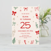 Hand Drawn Adult Christmas Party Kaart (Staand voorkant)