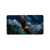 hand drawn and painted eagle in sky etiket (Voorkant)