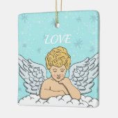 Hand Drawn Angel Keramisch Ornament (Links)