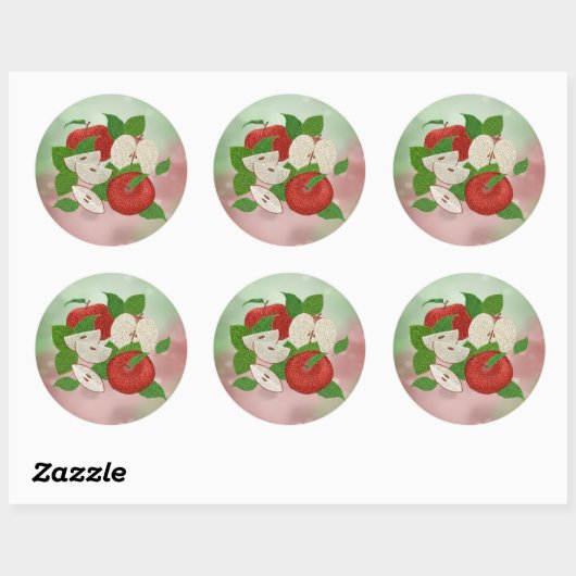 Hand-Drawn Apple Stickers – Rustic Modern (Feuille)
