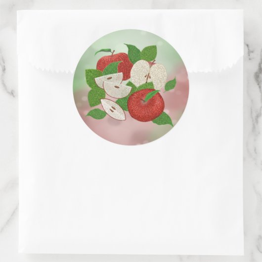 Hand-Drawn Apple Stickers – Rustic Modern (Sac)