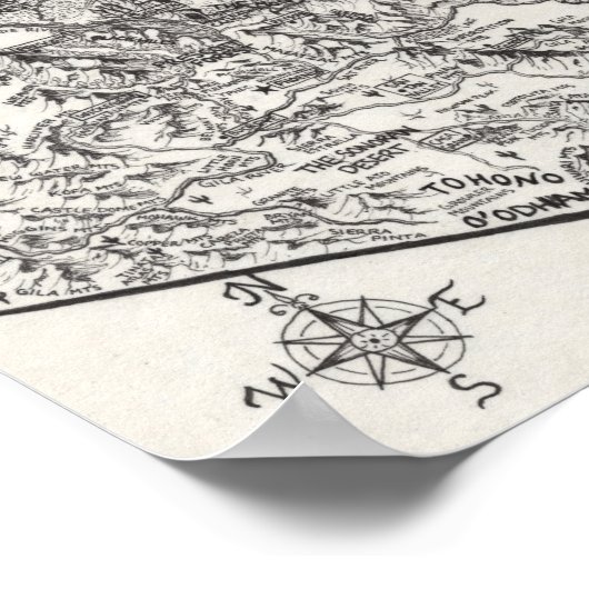 Hand Drawn Arizona Map | POSTER (Hoek)