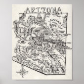 Hand Drawn Arizona Map | Poster (Devant)