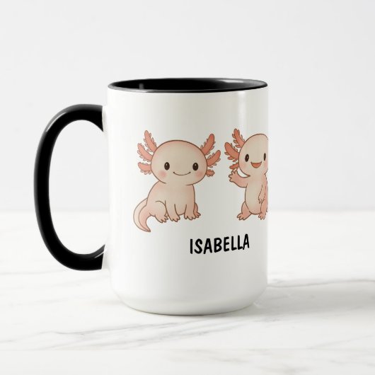 Hand Drawn Axolotl Custom Cute Mug Mok (Links)