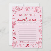 Hand Drawn Baby Shower Guess The Sweet Mess Game Kaart (Voorkant)