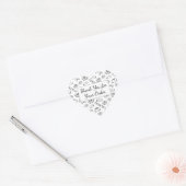 Hand-Drawn Bakery Pattern Heart Thank You  Hart Sticker (Envelop)