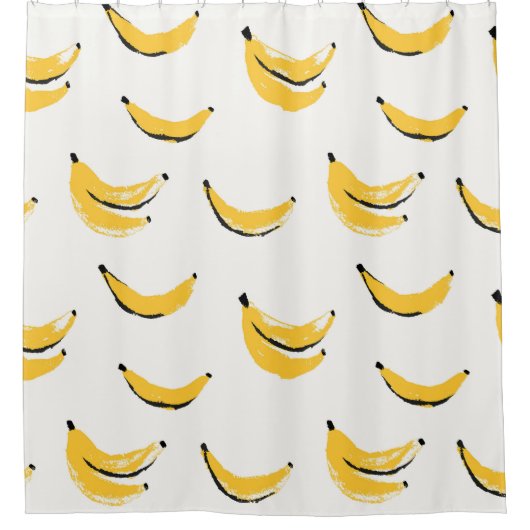Hand-drawn bananas, stylish seamless pattern. douchegordijn (Voorkant)